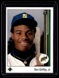 lot 5A image: Ken Griffey Jr. Iconic RC 1989 Upper Deck #1 Rookie Baseball Card