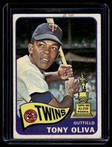 lot 25A image: Tony Oliva Rookie Cup 1965 Topps #340 Vintage Minnesota Twins Baseball Card