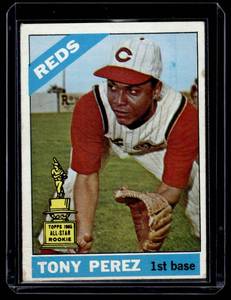 lot 28A image: Tony Perez RC 1966 Topps #72 Rookie Vintage Baseball Card