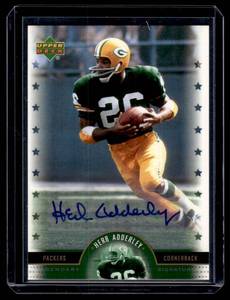 lot 20A image: Herb Adderly Auto2005 Upper Deck NFL Legends Football #LS-HA Green Bak Packers Signed Footbal Card