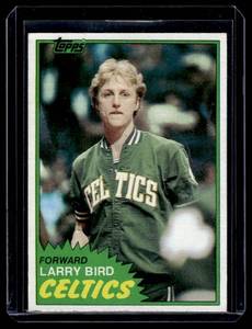 lot 10A image: Larry Bird 1st Solo Card 1981 Topps #4 Vintage Basketball Card