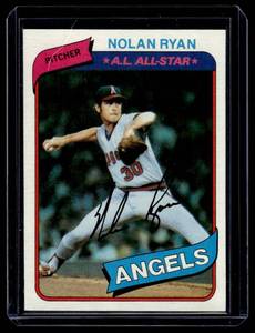 lot 45A image: Nolan Ryan 1980 Topps #580 Vintage Baseball Card