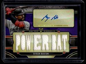 lot 15A image: Byron Buxton Auto Relic 27 2024 Topps Triple Threds #TTAR-BB4 Numbered 1527 RARE Minnesota Twins Baseball Card