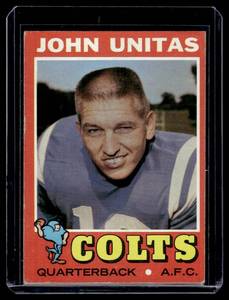 lot 40A image: Johnny Unitas 1971 Topps #1 Vintage Football Card