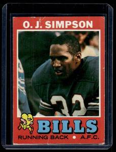 lot 44A image: OJ Simpson 2nd Year 1971 Topps #260 Vintage Football Card