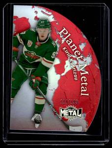 lot 43A image: Kirill Kaprizov 199 2021-22 Metal Universe Planet Metal #PM-8 Numbered 111199 Minnesota Wild Hockey Card