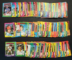 lot 133B image: 190 1975 Topps Vintage Baseball Card Lot