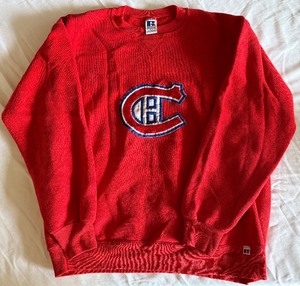 lot 148B image: Vintage Montreal Canadiens Crew Neck Russell Sweatshirt Size XL - Hockey
