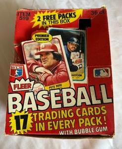 lot 157B image: 1981 Fleer Baseball Vintage Pack Box (no packs) - Pete Rose  Reggie Jackson