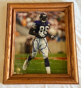 lot 102B image: Jake Reed Signed and Frame Minnesota Vikings Football Photo