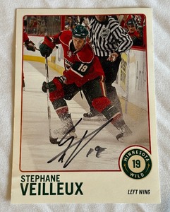 lot 104B image: Stephane Veilleux Signed Minnesota Wild Hockey Photo