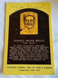 lot 111B image: Stan Musial Signed National Baseball Hall of Fame Post Card
