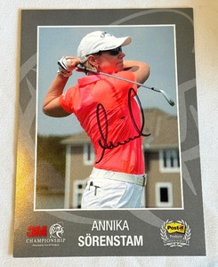 lot 114B image: Annika Sorenstam Signed 5x7 Golf Photo Card from 3M Championship