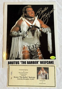 lot 165B image: Brutus The Barber Beefcake Signed 8x10 Wrestling Photo with COA