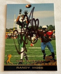 lot 3B image: Randy Moss Signed Rookie Card 1998 Press Pass #5 RC Minnesota Vikings Legend