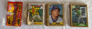 lot 86B image: 1987 Topps Baseball Rack Pack with Mark McGwire Rookie Card on Top