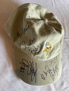 lot 94B image: Minnesota Vikings Hat with Multiple Autographs