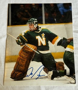 lot 25B image: Don Beaupre Signed Minnesota North Stars Hockey 8x10 Photo