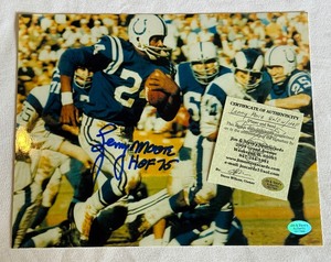 lot 29B image: Lenny Moore Signed 8x10 Football Photo with COA