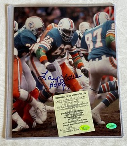 lot 33B image: Larry Little Signed 8x10 Football Photo with COA