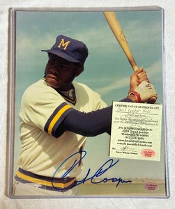 lot 41B image: Cecil Cooper Signed 8x10 Baseball Photo with COA