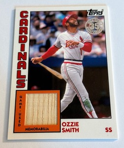 lot 59A image: Ozzie Smith Game-Used Bat Relic 2019 Tioos 1984 #84R-OS Baseball Card
