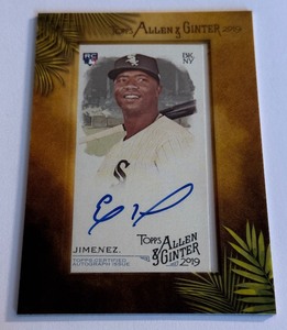 lot 65A image: Eloy Jimenez Auto 2019 Topps Allen & Ginter #MA-EJ Baseball Card