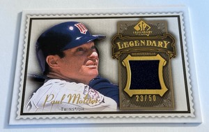 lot 68A image: Paul Molitor 50 Game-Used Relic 2009 SP Legendary Cuts #LM-PM2 Numbered 2350 Minnesota Twins Baseball Card