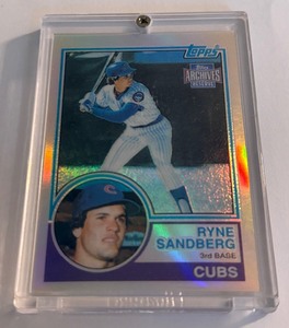 lot 71A image: Ryne Sandberg Topps Archives Reserve 2001 RC Reprint #71 Baseball Card