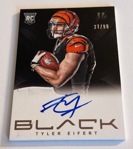 lot 81A image: Tyler Eifert Auto RC 99 2013 Panini Black #237 Numbered 2799 Rookie Football Card