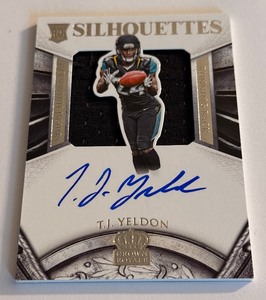 lot 82A image: T.J. Yeldon Auto Jumbo Patch 299 2015 Crown Royale #236 Numbered 076299 Rookie Football Card