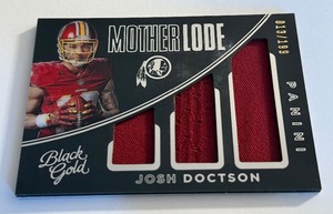lot 84A image: Josh Doctson Jumbo Relic 199 2016 Panini Black Gold #ML25 Mother Lode Numbered 013199 Football Card
