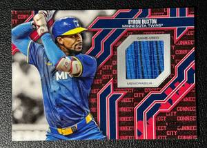 lot 105A image: Byron Buxton Game-Used Relic 2025 Topps City Connect #CC2-BU Minnesota Twins Baseball Card