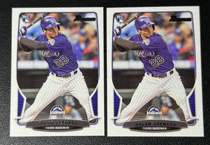 lot 216 image: Nolan Arenado 2 RC Lot 2013 Bowman #41 Rookie Baseball Card