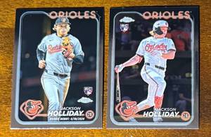 lot 213 image: Jackson Holliday 2 RC Rookie Baseball Card Lot
