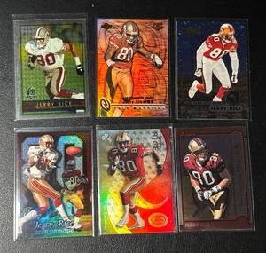 lot 200 image: Jerry Rice 6 Card Football Lot