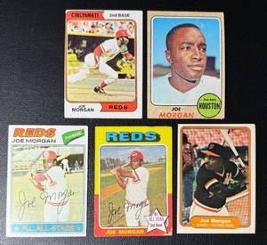 lot 181 image: Joe Morgan 5 Card Vintage Baseball Lot