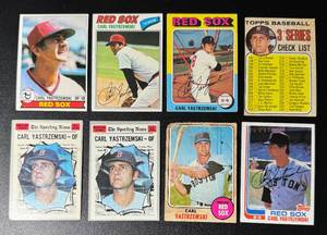 lot 180 image: Carl Yastrzenski 8 Card Vintage Baseball Lot