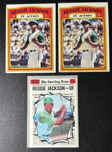 lot 178 image: Reggie Jackson 3 Card Vintage Baseball Lot