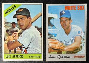 lot 171 image: Luis Aparicio 2 Baseball Card Lot 1966 and 1970