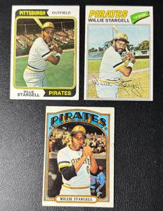 lot 170 image: Willie Stargell 3 Card Vintage Baseball Lot 1972, 1974, 1977