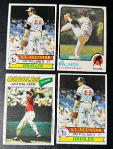 lot 169 image: Jim Palmer 4 Card Vintage Baseball Lot 1973, 1976, 1977