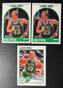 lot 155 image: Larry Bird 3 Card Basketball Lot