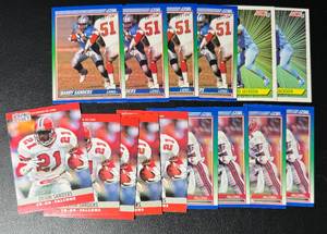 lot 150 image: 15 Card Barry Sanders, Bo Jackson, Deion Sanders Football and Baseball Card Lot