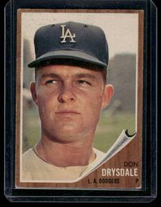 lot 129A image: Don Drysdale   1962 Topps #340 Los Angeles Dodgers Baseball Card
