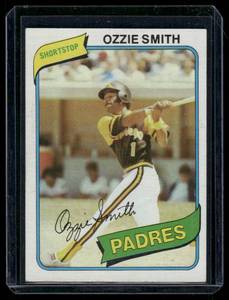lot 190A image: Ozzie Smith 2nd Year   1980 Topps #393 San Diego Padres Baseball Card