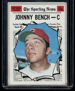 lot 111A image: Johnny Bench   1970 Topps #464 Cincinnati Reds Baseball Card