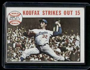 lot 150A image: Sandy Koufax World Series Game 1   1964 Topps #136 Los Angeles DodgersNew York Yankees Baseball Card