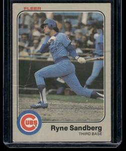lot 192A image: Ryne Sandberg RC  1983 Fleer #507 Chicago Cubs Baseball Card