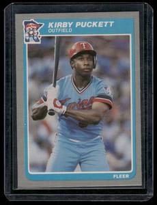 lot 112A image: Kirby Puckett RC  1985 Fleer #286 Minnesota Twins Baseball Card